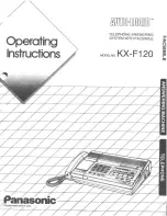 Panasonic KXF120 - CONSUMER FACSIMILE Operating Instructions Manual preview