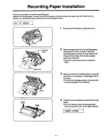 Предварительный просмотр 49 страницы Panasonic KXF120 - CONSUMER FACSIMILE Operating Instructions Manual