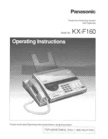 Предварительный просмотр 1 страницы Panasonic KXF160 - CONSUMER FACSIMILE Operating Instructions Manual