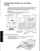 Предварительный просмотр 60 страницы Panasonic KXF160 - CONSUMER FACSIMILE Operating Instructions Manual