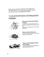 Preview for 2 page of Panasonic KXG5500 - GPS RECEIVER Operating Instructions Manual