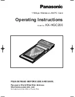 Panasonic KXHGC200 - PCMCIA WIRELESS LAN Operating Instructions Manual preview