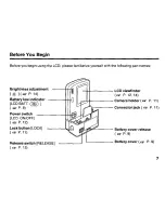 Preview for 7 page of Panasonic KXLD50 - COLOR LCD VIEWFINDER Operating Instructions Manual