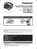 Предварительный просмотр 1 страницы Panasonic KXMB271 - B/W Laser - All-in-One Quick Reference Manual