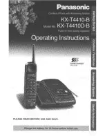 Предварительный просмотр 1 страницы Panasonic KXT4410B - CORDLES/ANS MAC/HYBR Operating Instructions Manual