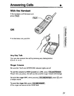 Предварительный просмотр 21 страницы Panasonic KXT4410B - CORDLES/ANS MAC/HYBR Operating Instructions Manual