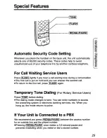 Предварительный просмотр 25 страницы Panasonic KXT4410B - CORDLES/ANS MAC/HYBR Operating Instructions Manual