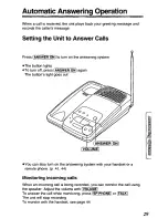 Предварительный просмотр 29 страницы Panasonic KXT4410B - CORDLES/ANS MAC/HYBR Operating Instructions Manual