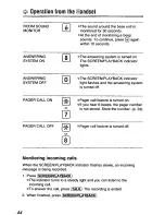 Предварительный просмотр 44 страницы Panasonic KXT4410B - CORDLES/ANS MAC/HYBR Operating Instructions Manual