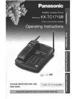 Предварительный просмотр 1 страницы Panasonic KXTC1710B - CORDLESS 900 ANALOG User Manual