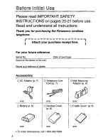 Preview for 2 page of Panasonic KXTC900DB - CORDLESS 900 ANALOG User Manual