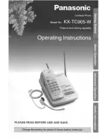 Preview for 1 page of Panasonic KXTC905W - CORDLESS 900 ANALOG User Manual