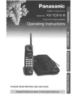 Panasonic KXTC910B - CORDLESS 900 ANALOG User Manual preview