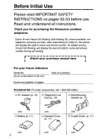 Preview for 2 page of Panasonic KXTCC912B - CORDLESS 900 ANALOG User Manual