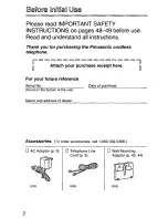 Предварительный просмотр 2 страницы Panasonic KXTCM415B - CORDLES/ANS MAC/HYBR User Manual