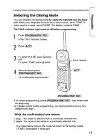 Предварительный просмотр 11 страницы Panasonic KXTCM415B - CORDLES/ANS MAC/HYBR User Manual