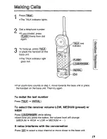 Предварительный просмотр 19 страницы Panasonic KXTCM415B - CORDLES/ANS MAC/HYBR User Manual