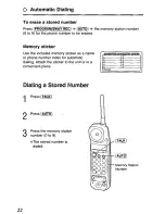 Предварительный просмотр 22 страницы Panasonic KXTCM415B - CORDLES/ANS MAC/HYBR User Manual