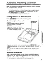 Предварительный просмотр 25 страницы Panasonic KXTCM415B - CORDLES/ANS MAC/HYBR User Manual