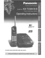 Preview for 1 page of Panasonic KXTCM418B - CORDLES/ANS MAC/HYBR User Manual