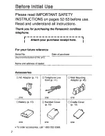 Предварительный просмотр 2 страницы Panasonic KXTCM940DB - CORDLESS 900 ANALOG User Manual