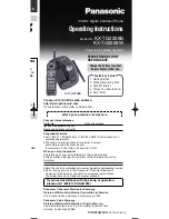 Panasonic KXTG2208B - 2.4 GHZ DIGITAL CDL Operating Instructions Manual preview