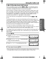 Предварительный просмотр 25 страницы Panasonic KXTG2216FV - 2.4 GHZ DIGITAL PHON Operating Instructions Manual