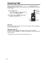 Preview for 22 page of Panasonic KXTG5055W - 5.8GHZ FHSS CDL Operating Instructions Manual