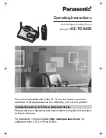 Предварительный просмотр 1 страницы Panasonic KXTG5428B - 5.8 GHZ TOT 1HS Operating Instructions Manual