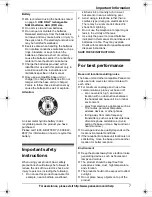 Preview for 7 page of Panasonic KXTG6423 - EXPAND DIGITAL PHONE Operating Instructions Manual