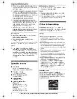 Preview for 8 page of Panasonic KXTG6423 - EXPAND DIGITAL PHONE Operating Instructions Manual
