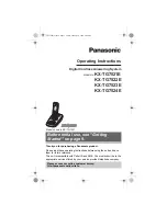 Preview for 1 page of Panasonic KXTG7521E Operating Instructions Manual