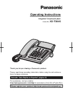 Preview for 1 page of Panasonic KXTS840 Operating Instructions Manual