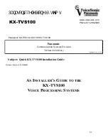 Preview for 1 page of Panasonic KXTVS100 - VOICE MAIL SYSTEM Quick Installation Manual