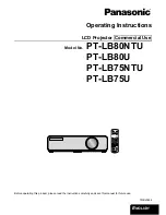 Panasonic LB75U - XGA LCD Projector Operating Instructions Manual preview