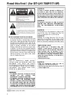 Preview for 2 page of Panasonic lh1760 Operating Instructions Manual