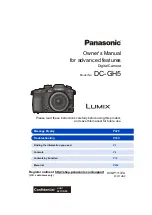 Предварительный просмотр 1 страницы Panasonic Lumix DC-GH5EFK Owner'S Manual For Advanced Features