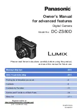 Panasonic Lumix DC-ZS80D Owner'S Manual For Advanced Features preview