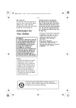 Preview for 2 page of Panasonic LUMIX DMC-F1PP Operating Instructions Manual