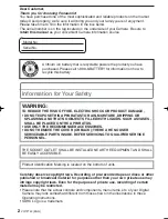 Preview for 2 page of Panasonic Lumix DMC-F2 Operating Instructions Manual