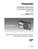 Panasonic Lumix DMC-F3 Operating Instructions Manual preview