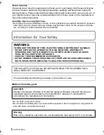 Preview for 2 page of Panasonic Lumix DMC-FP8 Basic Operating Instructions Manual