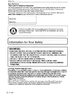 Preview for 2 page of Panasonic Lumix DMC-FS3 Operating Instructions Manual