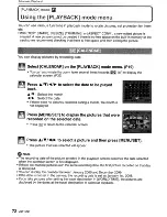 Preview for 72 page of Panasonic Lumix DMC-FS3 Operating Instructions Manual