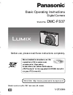 Предварительный просмотр 1 страницы Panasonic Lumix DMC-FS37 Basic Operating Instructions Manual