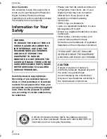 Preview for 2 page of Panasonic Lumix DMC-FX07K Operating Instructions Manual