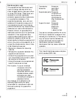 Preview for 3 page of Panasonic Lumix DMC-FX07K Operating Instructions Manual