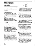 Preview for 14 page of Panasonic Lumix DMC-FX100 Operating Instructions Manual