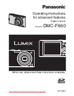 Предварительный просмотр 1 страницы Panasonic LUMIX DMC-FX60 Operating Instructions Manual