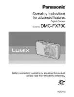 Panasonic Lumix DMC-FX700 Operating Instructions Manual предпросмотр